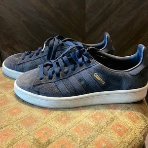 Blue suede sneakers